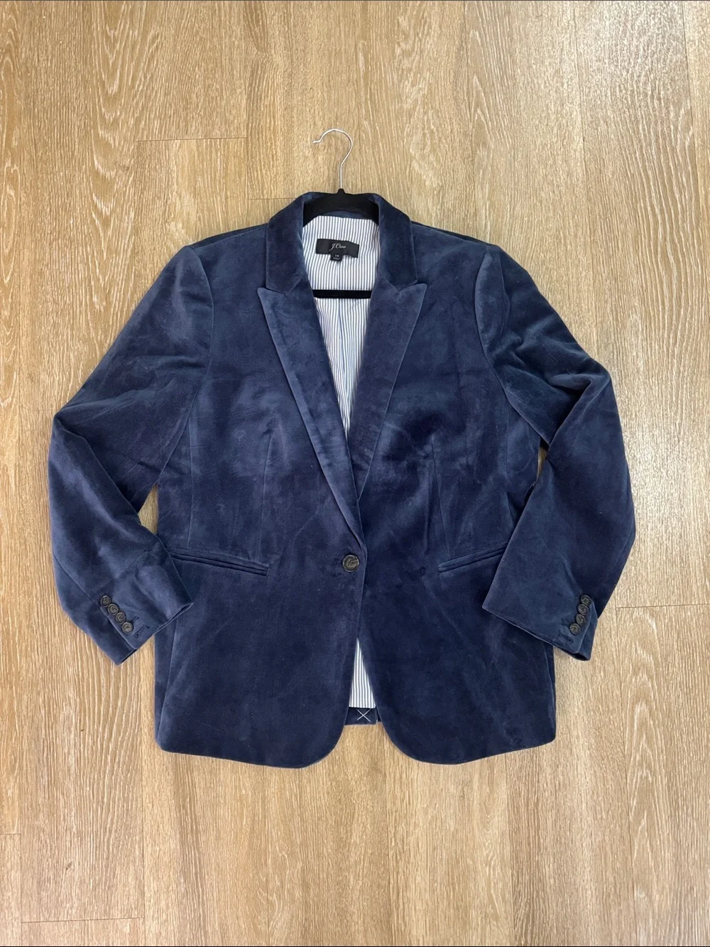 J. Crew Parke Velvet Midnight Blue Blazer Suit Jacket size 14